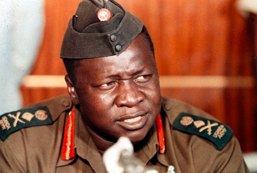 Idi Amin speaking at a press conference