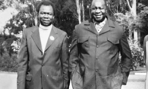 Archbishop Janani Luwum standing alongside Ugandan dictator Idi Amin, a rare photograph capturing their tense relationship