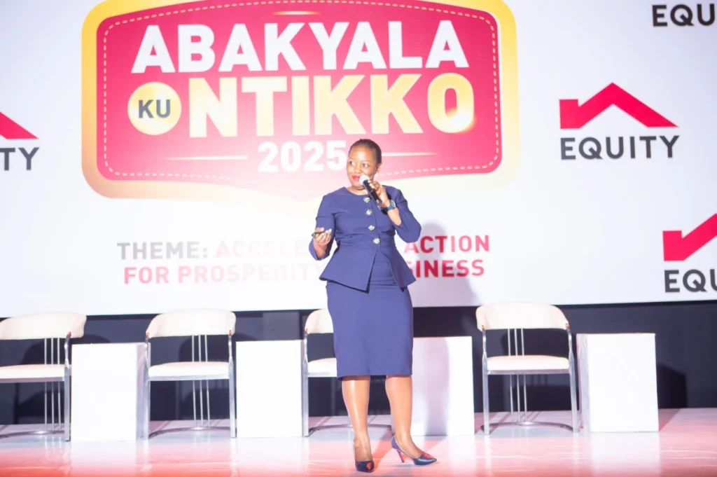 Laura Bahemuka, Equity Bank’s Head of Micro Segment, explaining the Equi-Mama suite to attendees.