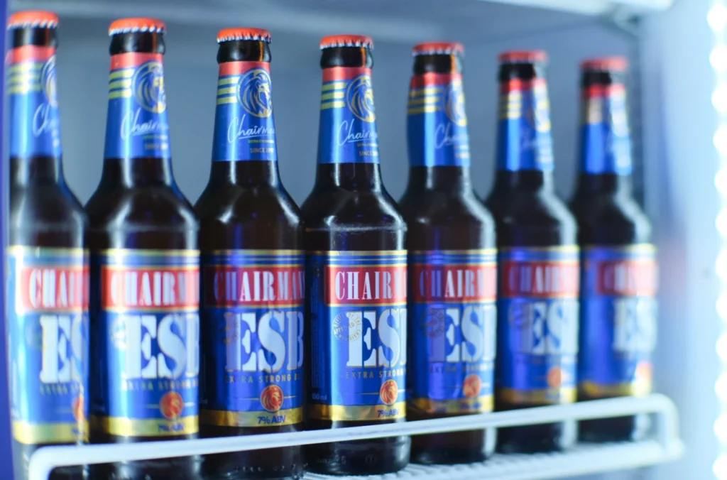 Sleek 330ml bottles of Chairman’s ESB with modern label design
