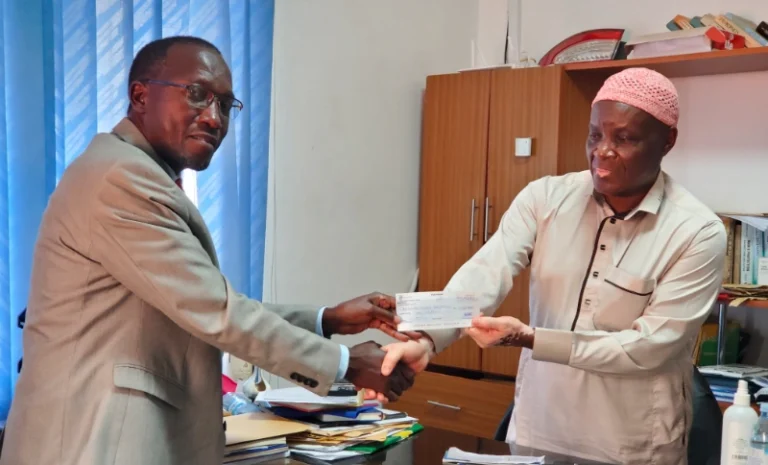 Salam TV & Charity MD, Karim Kaliisa with partners BCU & Mpogo Islamic Centre Director to discuss Nakaloke Centre Mosque project progress